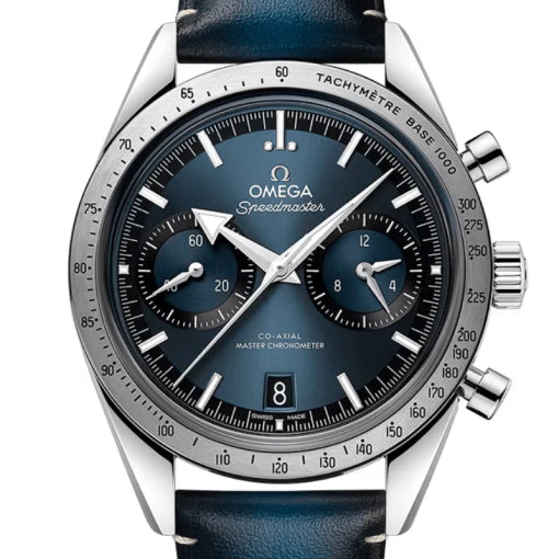 Ω OMEGA Speedmaster 57 Cuir Bleu