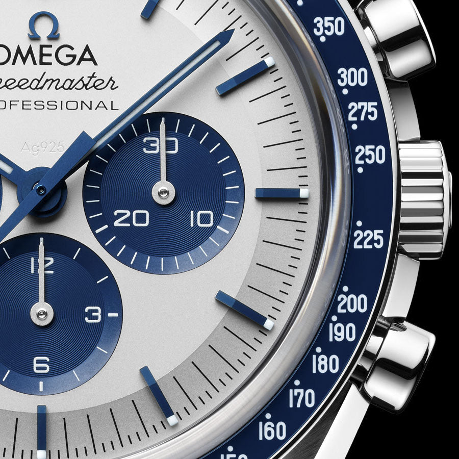 Ω OMEGA SPEEDMASTER CO-AXIAL-ARGENT/BLEU