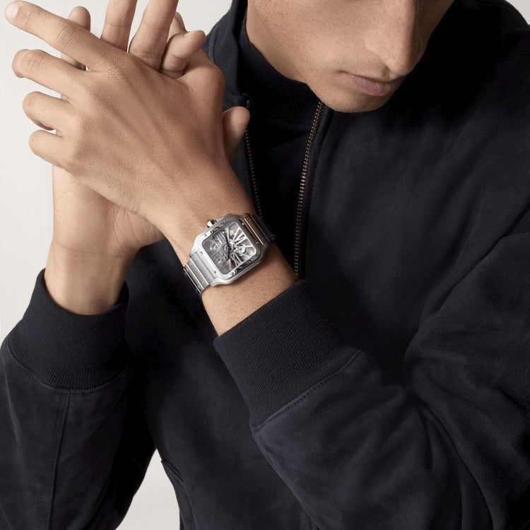 Cartier SANTOS-SKELETON GRIS/BLANC 40mm